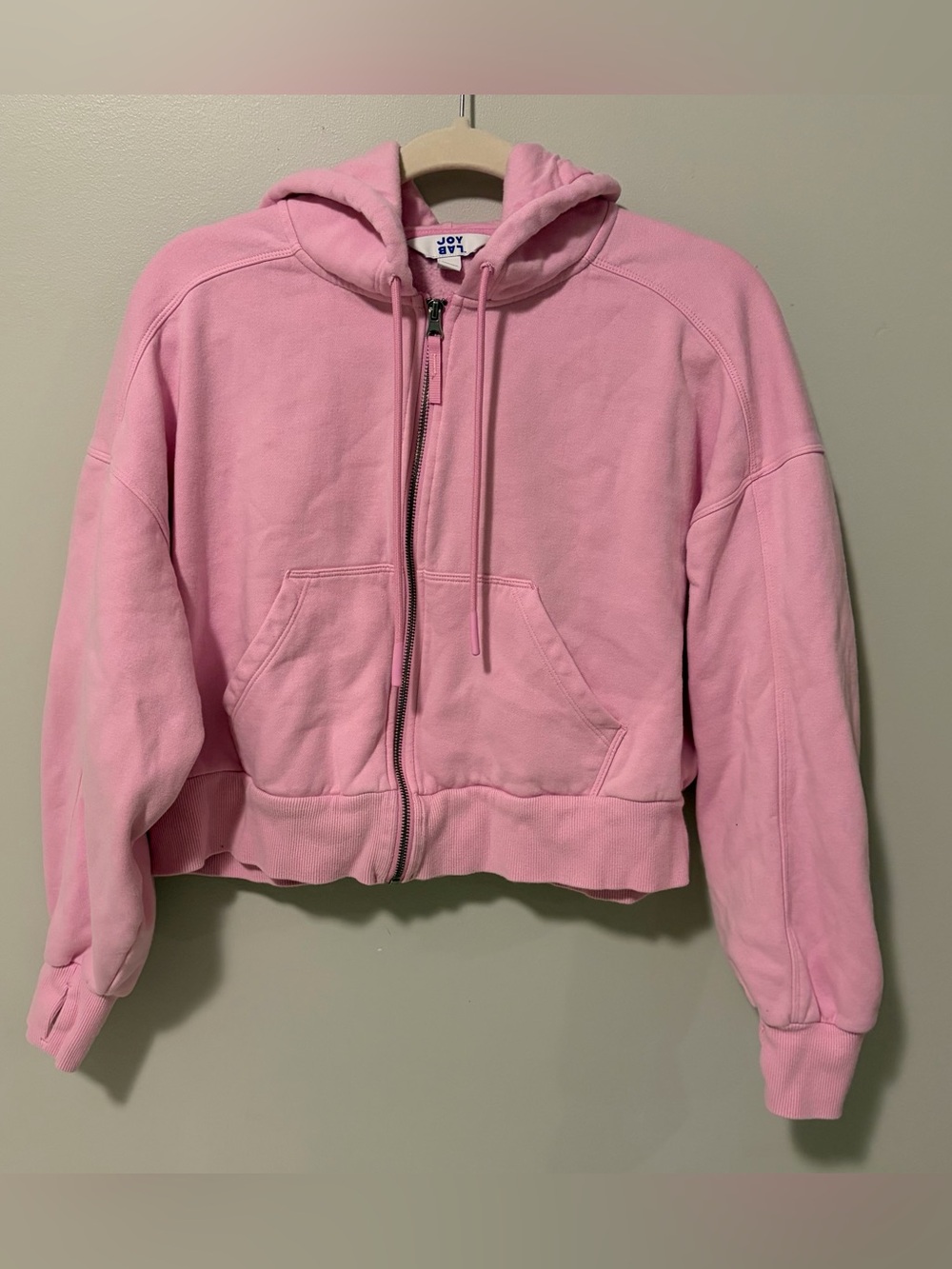 JoyLab Light Pink Zip-Up Hooded Puffer Jacket for Kids
